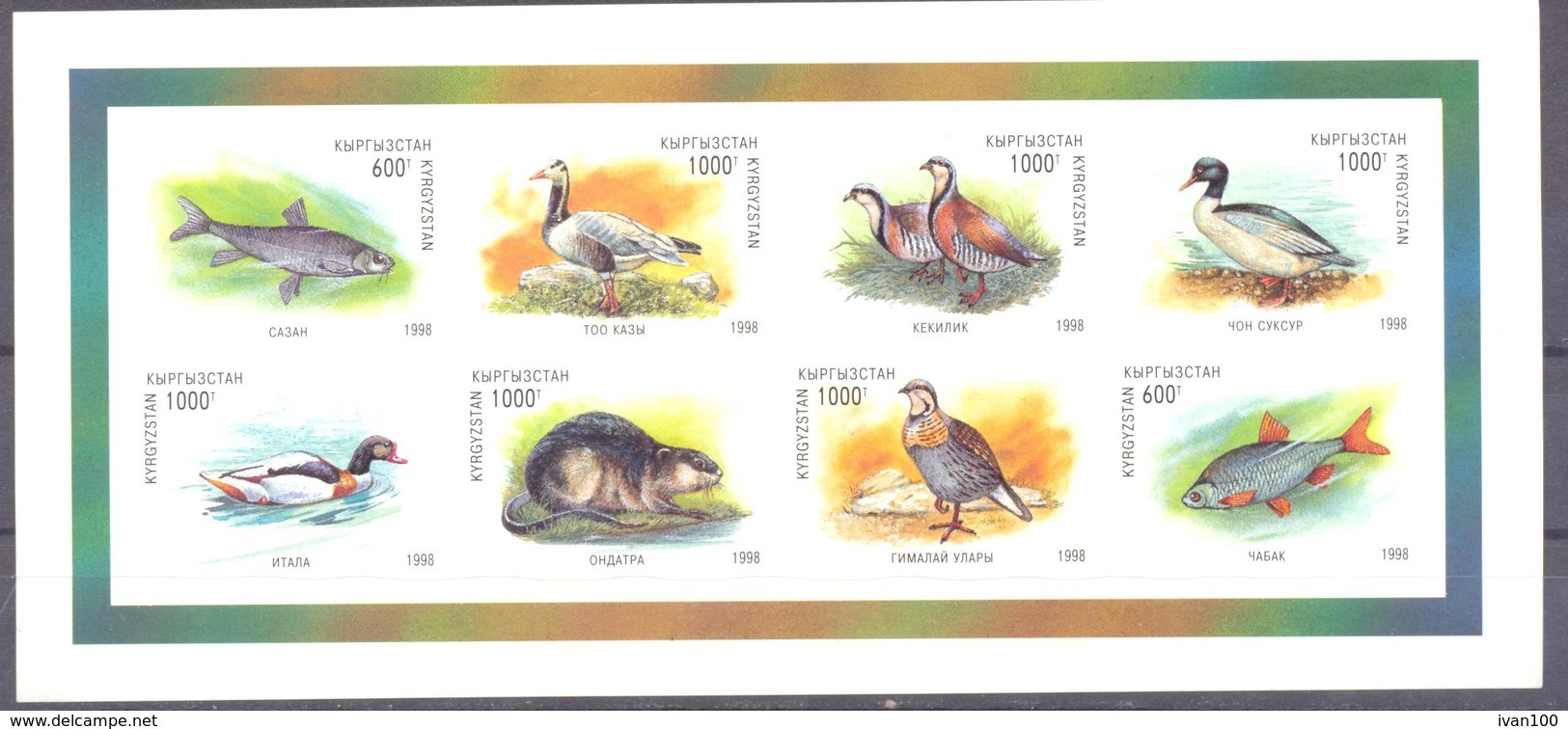 1998. Kyrgyzstan,  Wildlife Of Kyrgyzstan, S/s Imperforated, Mint/** - Kyrgyzstan