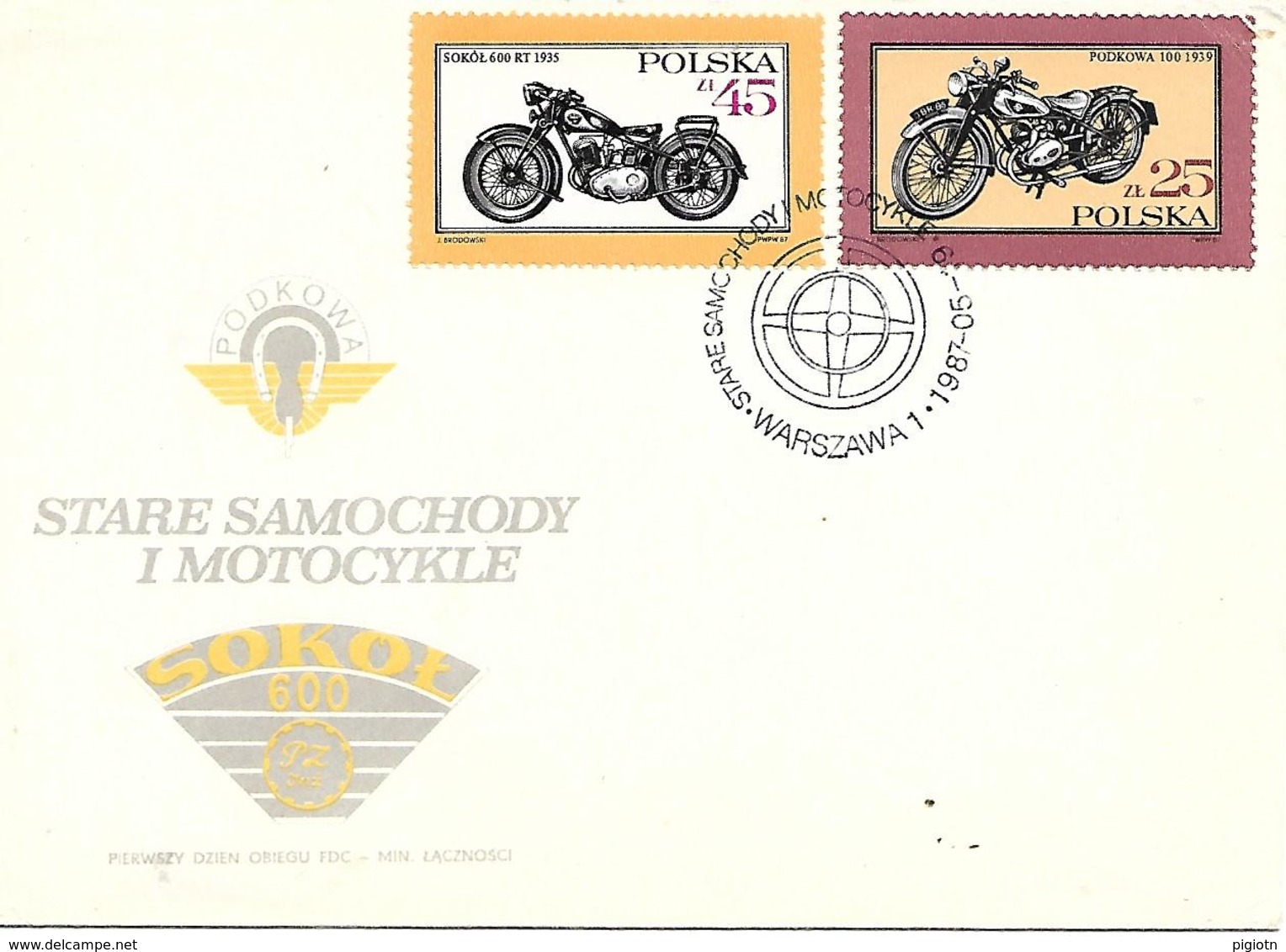 COR176 - ANNULLO POLONIA -  MOTO MOTOCICLISMO - VECCHI MOTOCICLI - 05.09.1987 - Moto