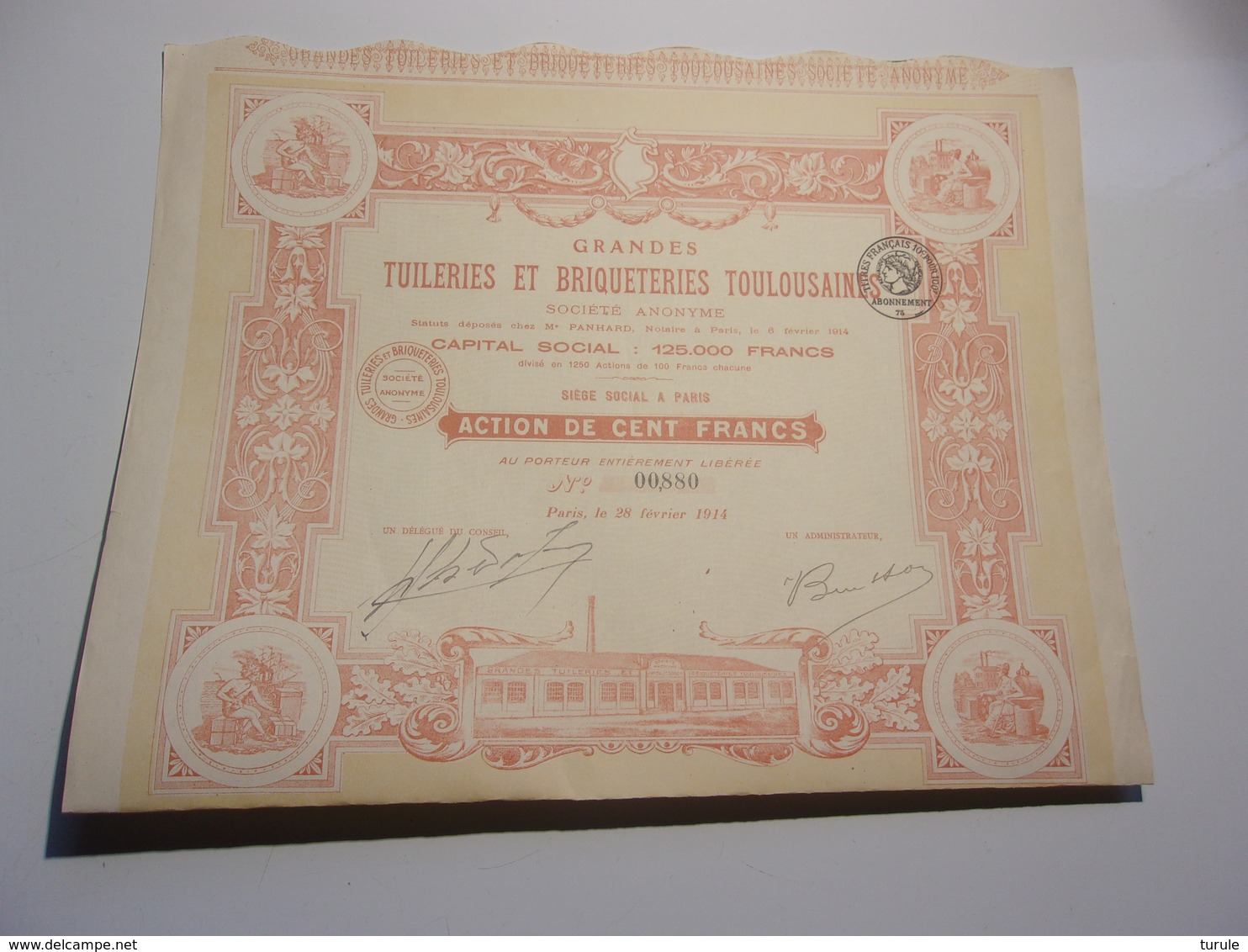 GRANDES TUILERIES ET BRIQUETERIES TOULOUSAINES (1914) - Other & Unclassified