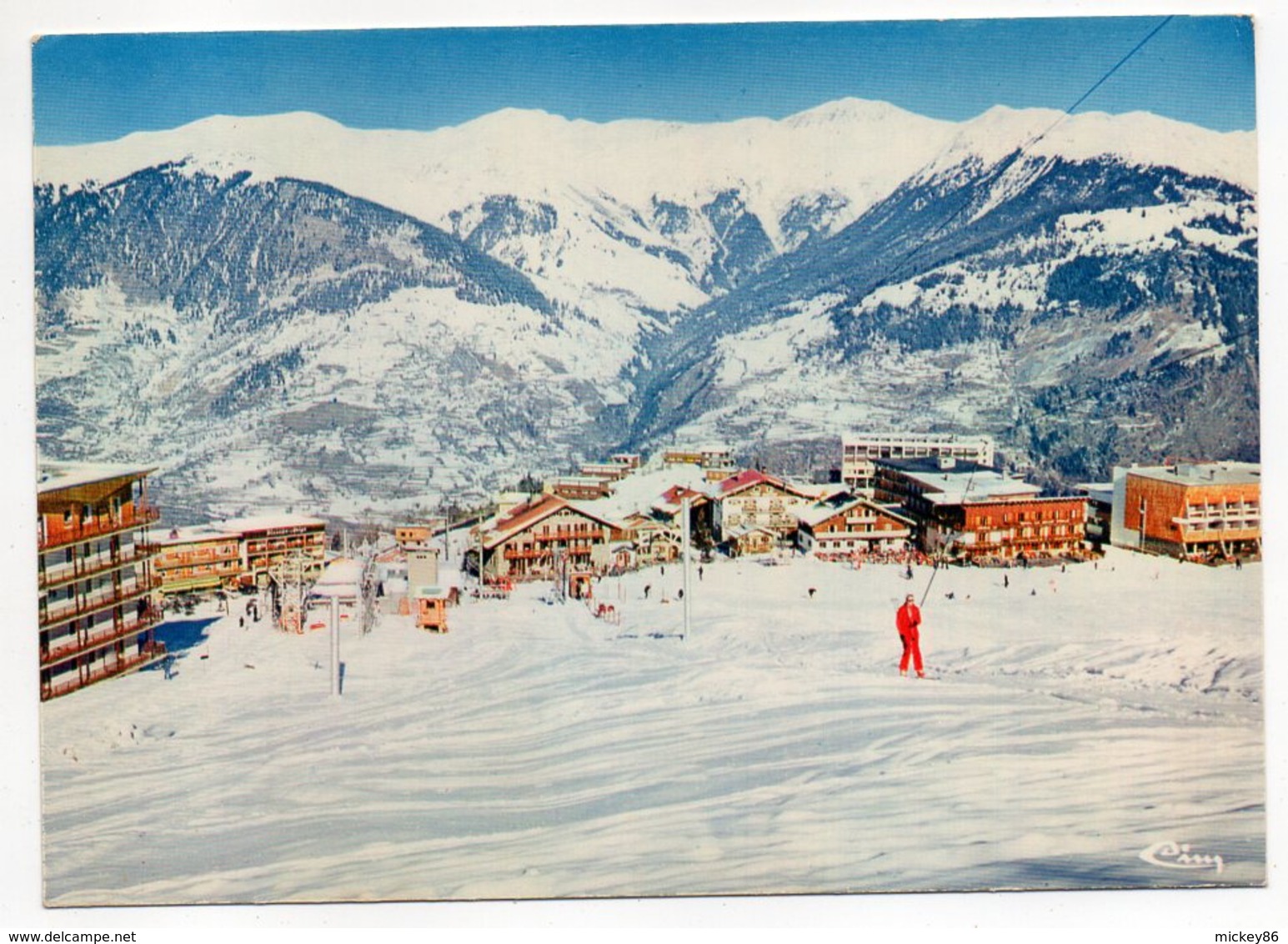 COURCHEVEL-1978--Centre De La Station Avec Téléski  Ste Agathe (petite Animation, Ski )...timbre --cachet .....à Saisir - Courchevel