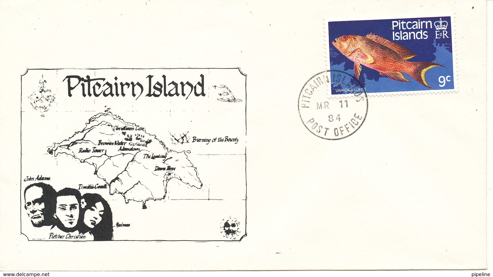 Pitcairn Islands Souvenir Cover 11-3-1984 With Cachet - Pitcairn