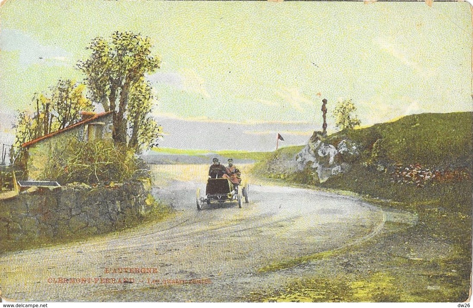 Circuit D'Auvergne: Clermont-Ferrand Les Quatre Routes - Collection Du "Journal" - Carte Colorisée Non Circulée - Altri & Non Classificati