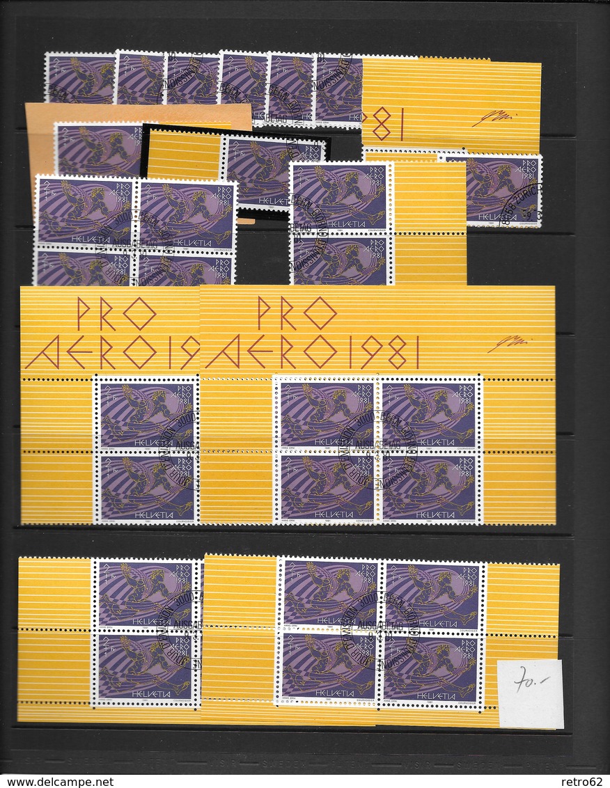 SAMMLUNG FLUGPOSTMARKEN SCHWEIZ → sehr umfangreich mit über 1'100 Briefmarken