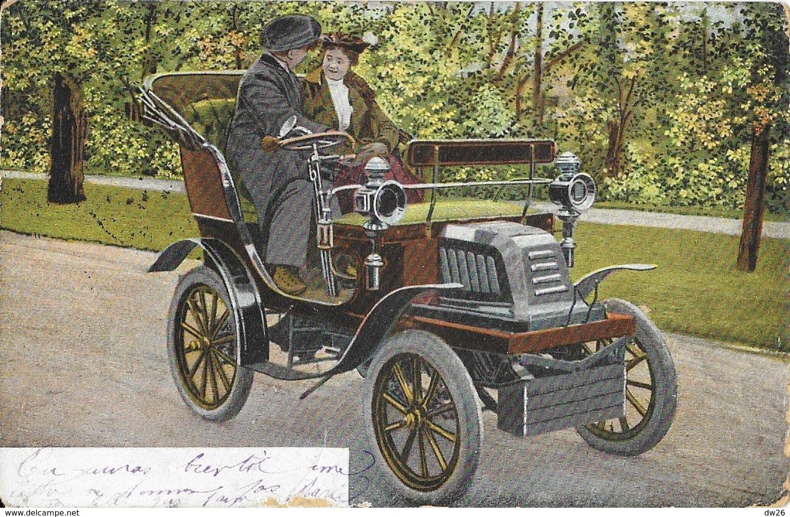 Automobile - Adler Vis à Vis 1900 - Couple - Serie 1158 - Carte Précurseur - Turismo