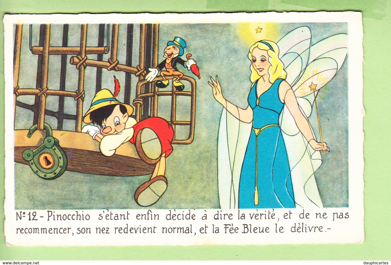 WALT DISNEY - PINOCCHIO N° 12 -  Pinocchio Dit La Vérité  à Jiminy Cricket Et La Fée Bleue Le Délivre - TBE - 2 Scans - Autres & Non Classés