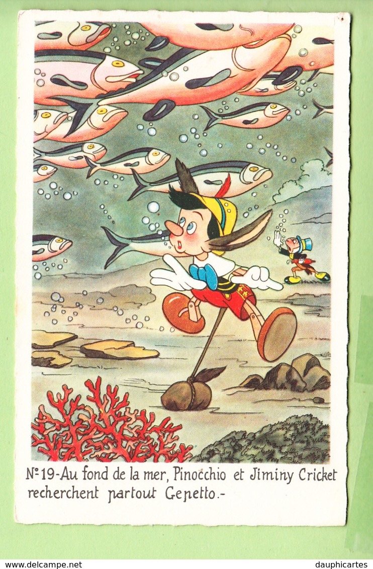 WALT DISNEY - PINOCCHIO N° 19 -  Pinocchio Et Jiminy Cricket Recherchent Gepetto Au Fond De La Mer - TBE - 2 Scans - Autres & Non Classés