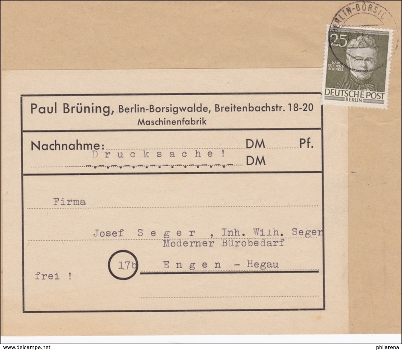 Nachnahme Drucksache 1954 Nach Engen, MiNr. 98 EF - Sonstige & Ohne Zuordnung