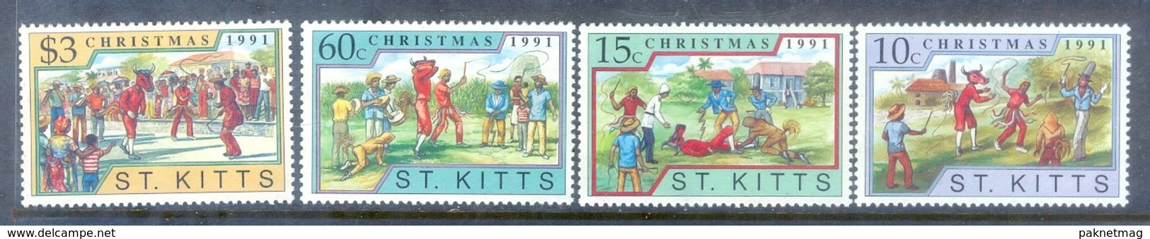 M159- St. Kitts 1991 Christmas Traditional Play The Bull. - St.Kitts And Nevis ( 1983-...)