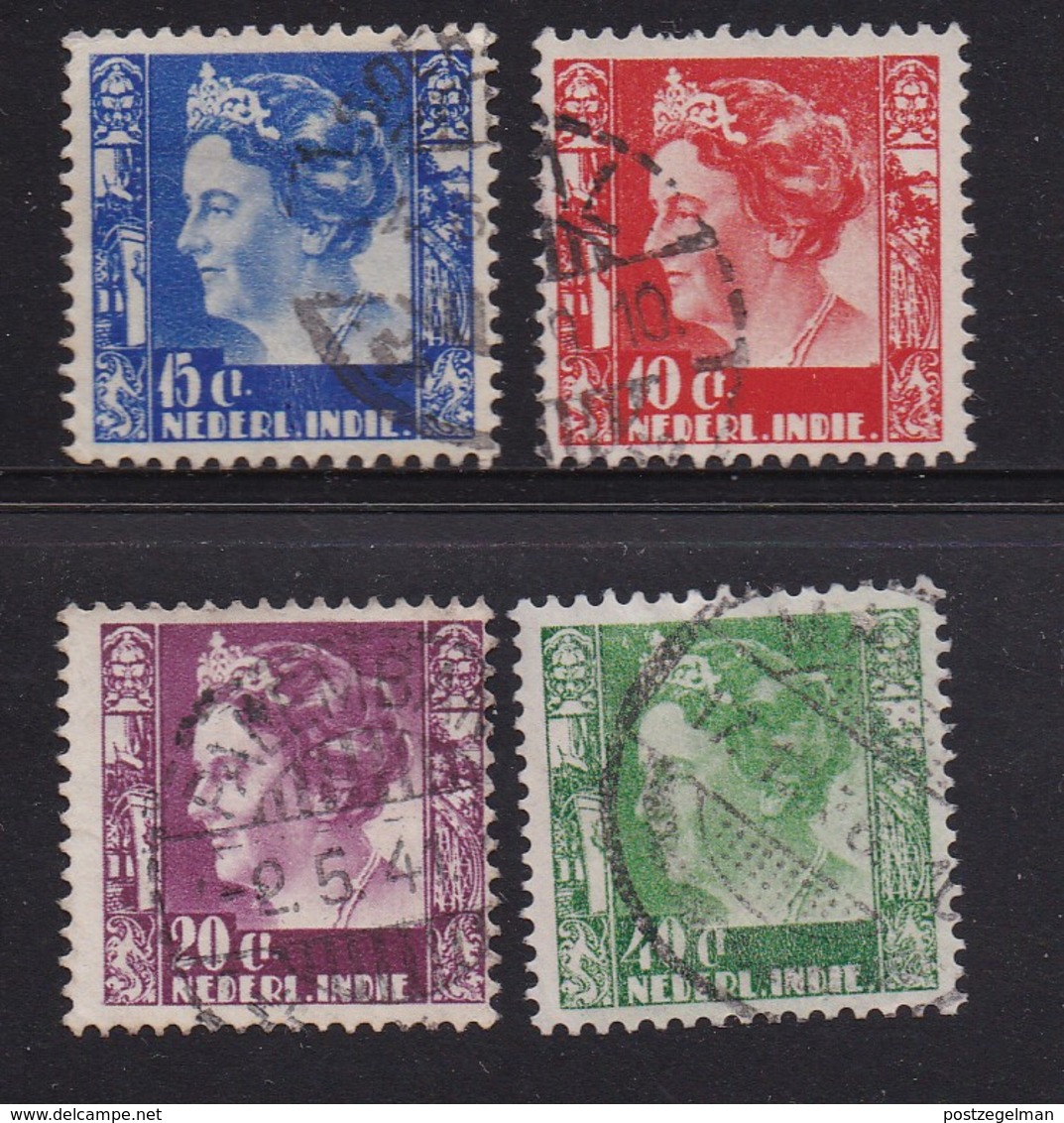 NETHERLAND-INDIES, 1938, Used Stamp(s), Queen Wilhelmina, NVPH 253=259, Scannr. 5405, 4 Values Only - Netherlands Indies