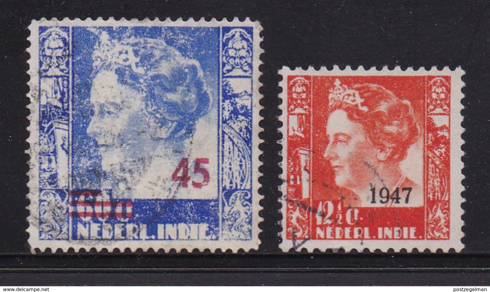 NETHERLAND-INDIES, 1947, Used Stamp(s), Queen Wilhelmina, NVPH 324, Scannr. 5407, 2 Values Only - Netherlands Indies