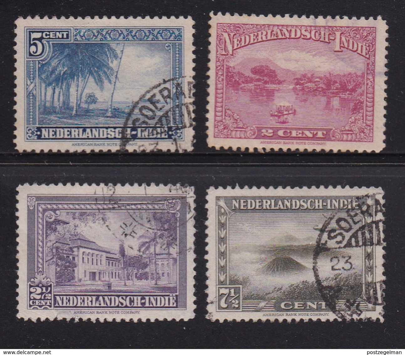 NETHERLAND-INDIES, 1945, Used Stamp(s), Landscapes, NVPH 304=308, Scannr. 5408, 4 Values Only - Netherlands Indies