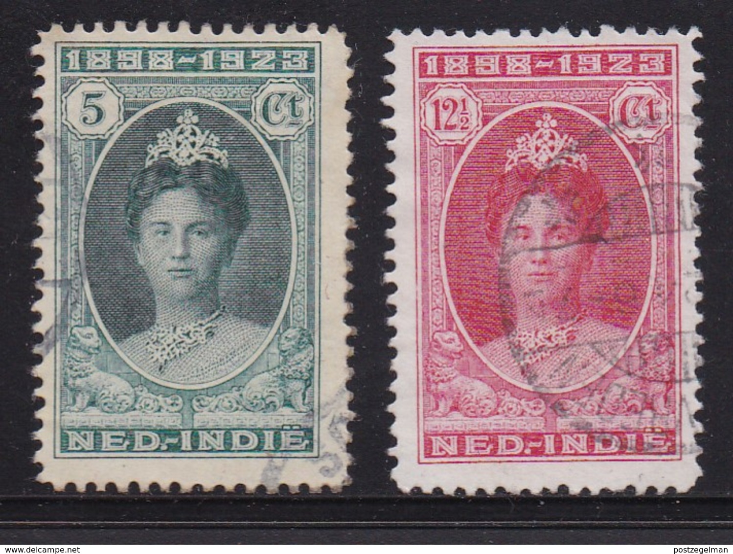 NETHERLAND-INDIES, 1923, Used Stamp(s), Jubilee Wilhelmina , NVPH 160=166, Scannr. 5416, 2 Values Only - Netherlands Indies