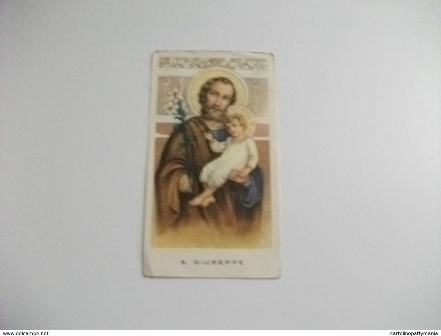 SANTINO HOLY CARD ORAZIONE A SAN GIUSEPPE SCIUPATO VARIE PIEGHE - Religione & Esoterismo