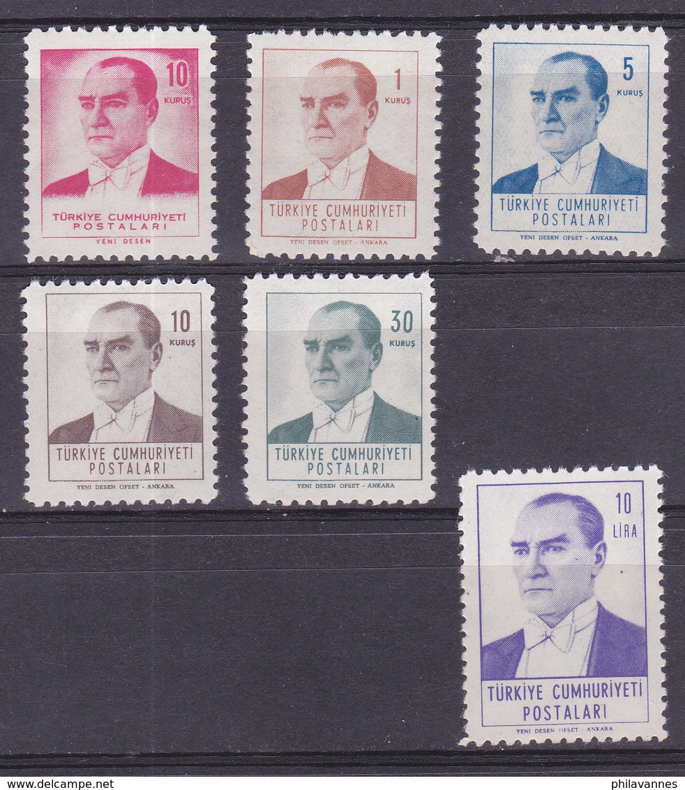 Turquie, N°1594+1602/1606,  Neuf**, 1961, Cote 26€ (W1903/T014) - Ungebraucht