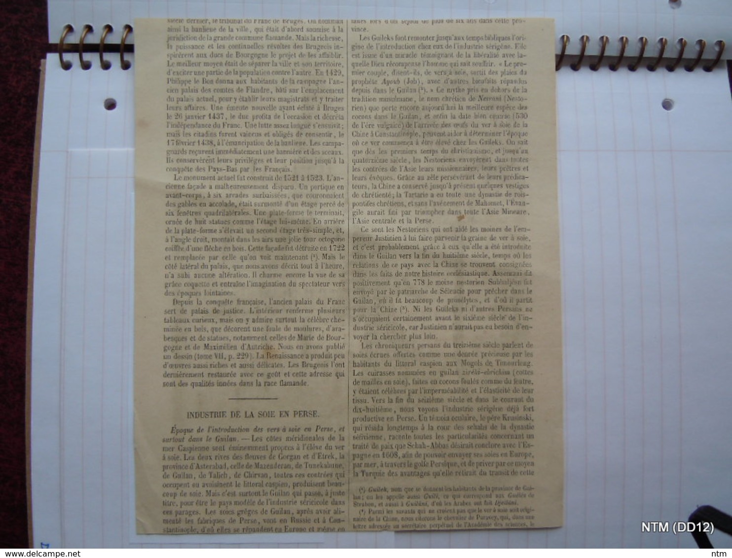 BELGIUM News Paper Cutting. Scene Of 'Justice Of Palace' At Brugges In Belgium. - 1850 - 1899