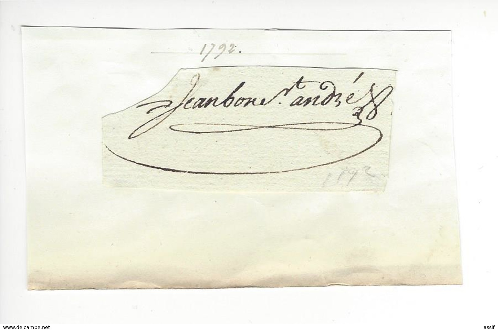 André Jeanbon Saint-André (1749-1813) 1792 REVOLUTION AUTOGRAPHE ORIGINAL AUTOGRAPH /FREE SHIPPING R - Autres & Non Classés