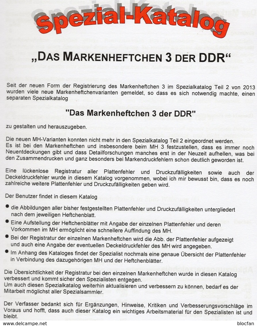 DDR 2019 Teil 4 Katalog MH Nr.3 RICHTER Neu 25€ Markenheft Booklet #3 Carnets+se-tenants Error Special Catalogue Germany - Postzegelboekjes