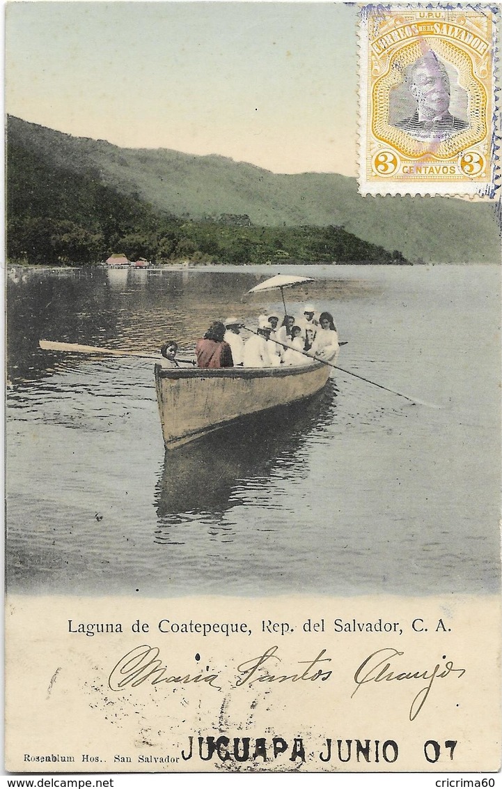 Laguna De COATEPEQUE, Rép. Del Salvador, C. A. - CPA Animée, Ayant Circulé En 1907. TBE. - El Salvador