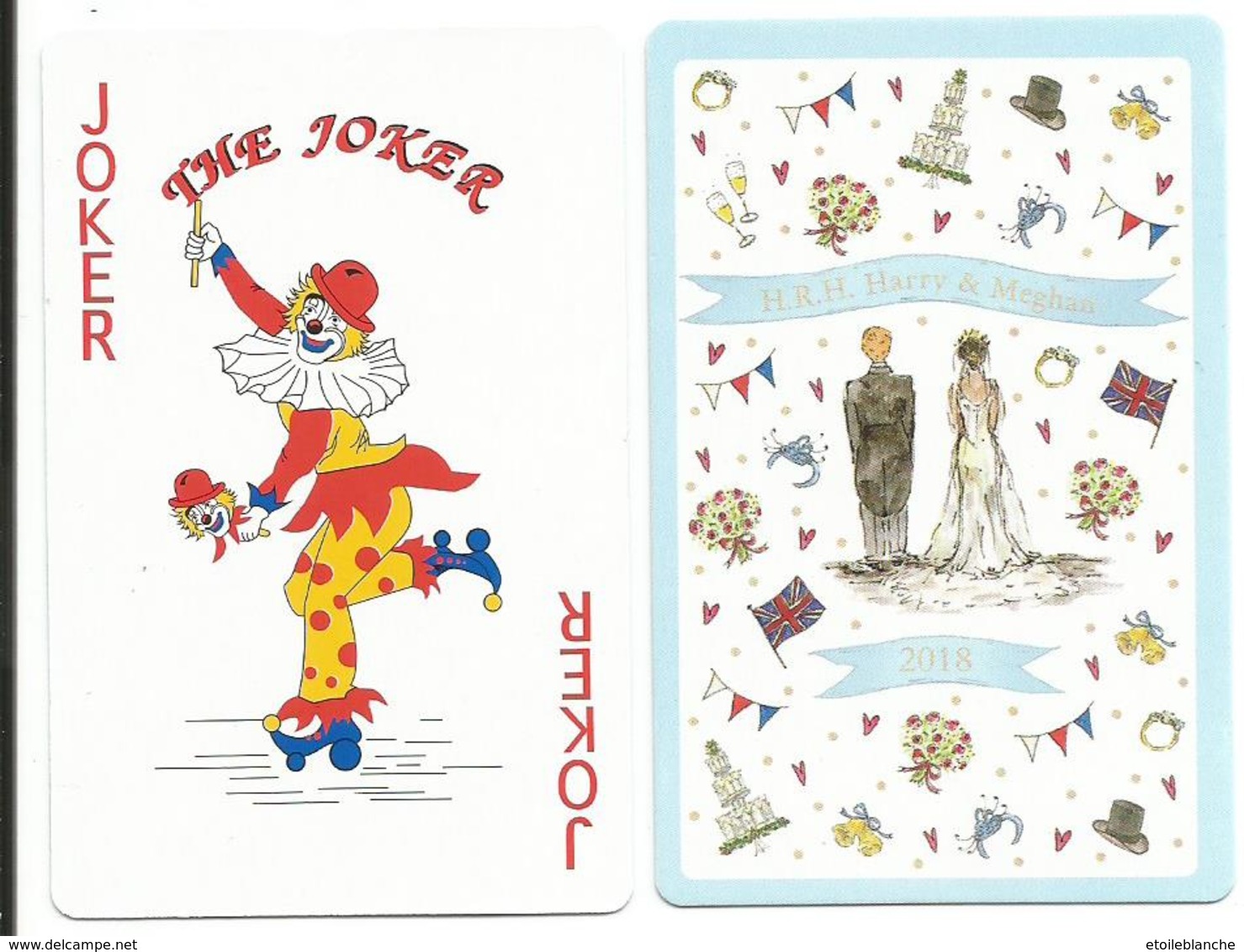 Carte De Jeu, The Joker, Clown Sur Patin à Roulettes - Illustration Couleur - Cartes à Jouer Classiques