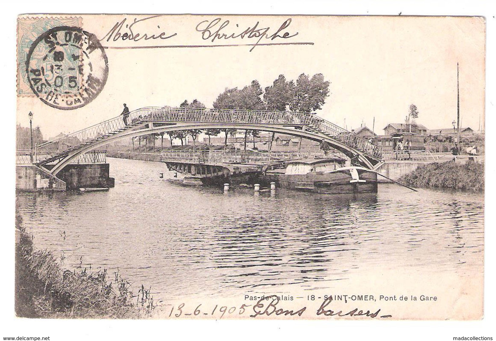 Péniches à Saint-Omer (62) Pont De La Gare - Péniches