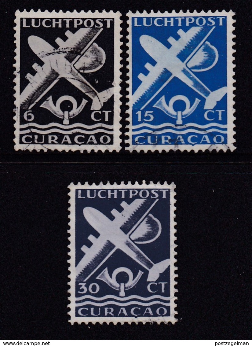 CURACAO, 1947, Used Stamp(s), Airmail , NVPH Lp69=lp81 Scannr. 5429,  3 Values Only - Curacao, Netherlands Antilles, Aruba