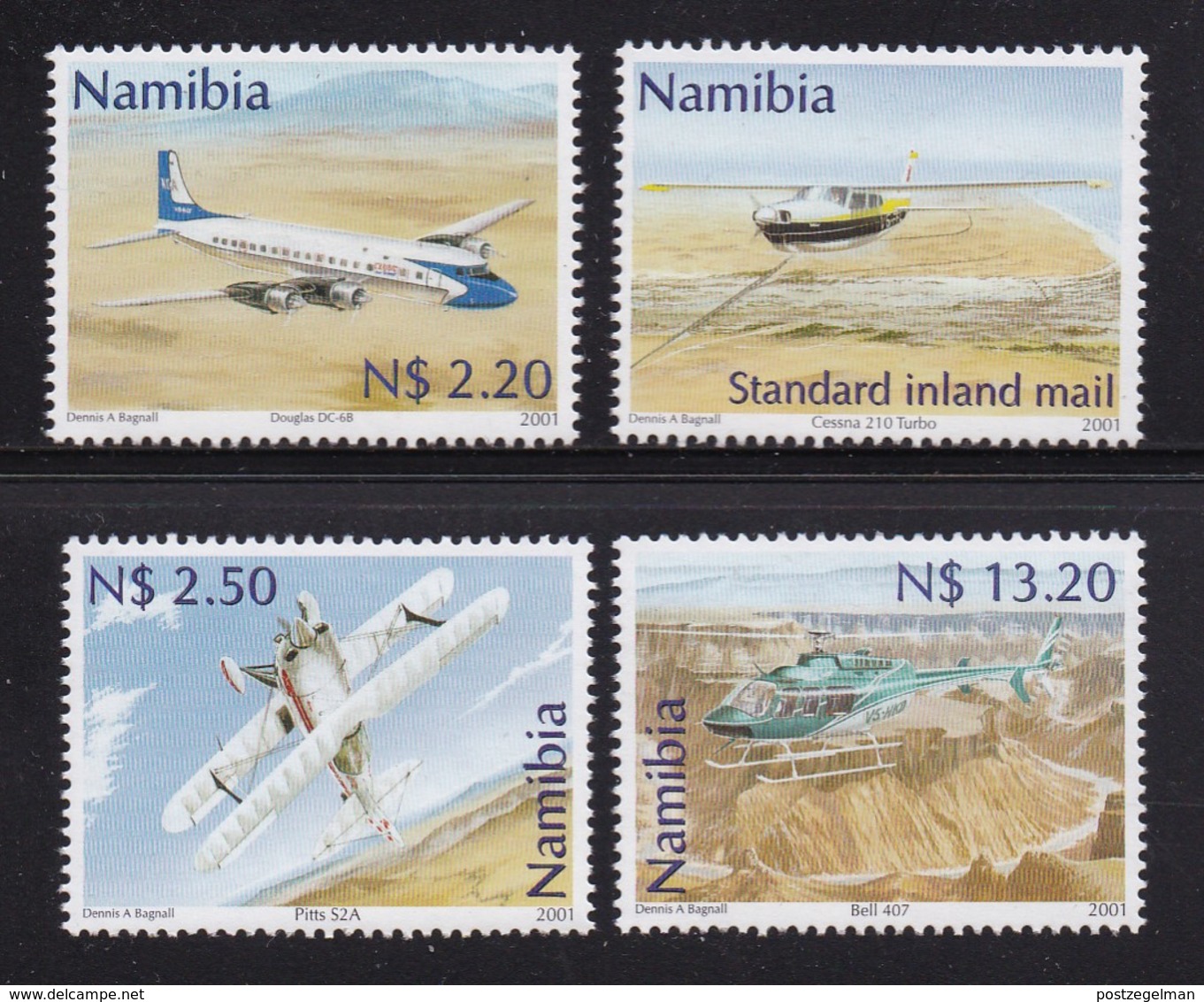 NAMIBIA, 2001,Mint Stamp(s), Civil Aviation, Sa351-354 Scannr. 13475 - Namibia (1990- ...)