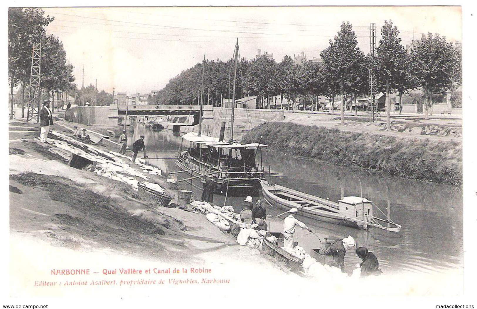 Péniches à  Narbonne (11 - Aude)  Quai Vallière Et Canal De La Robine - Péniches