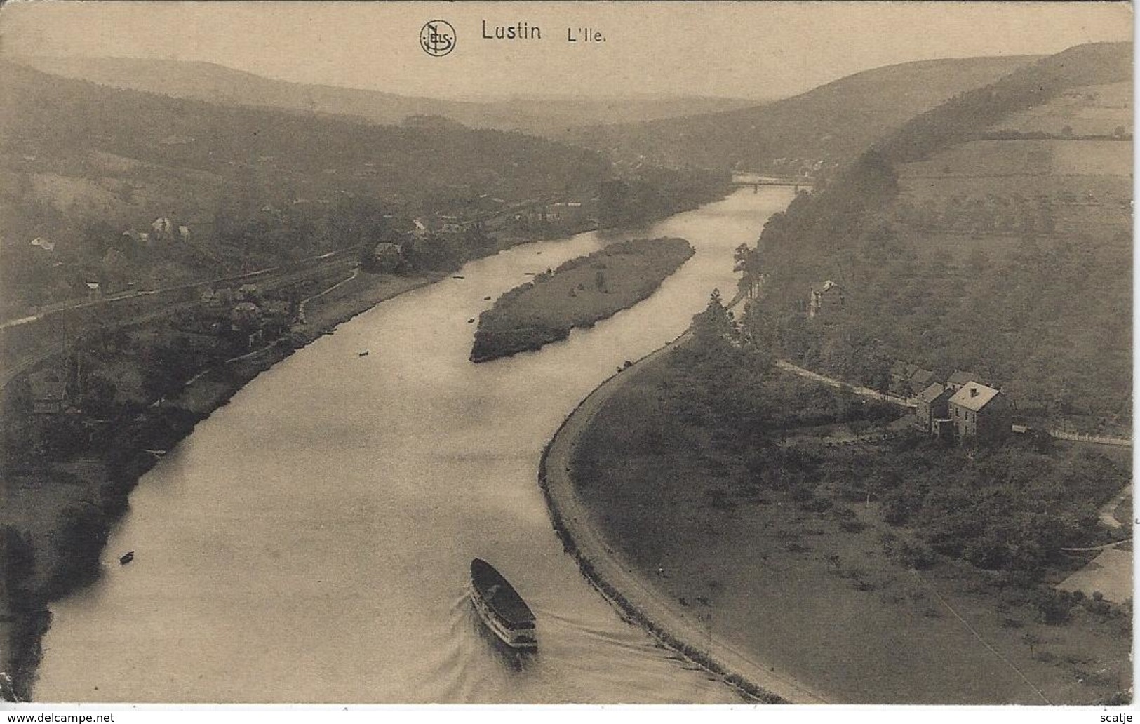 Lustin.   -   L'Ile.    -    Falaën    1923   Naar   Wilryck - Profondeville