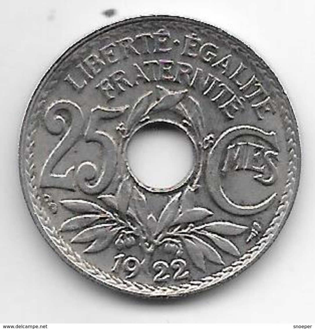 France 25 Centimes  1922  Km  867a   Vf+ - Autres & Non Classés