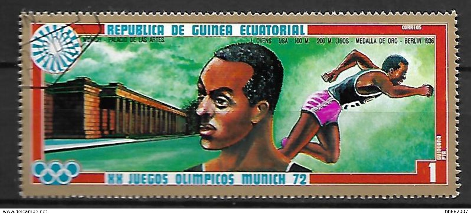 GUINEE - EQUATORIALE    -  1972.  JO  De  Munich.  Course à Pied / Sprint /  Jesse Owens. Oblitéré. - Guinée Equatoriale