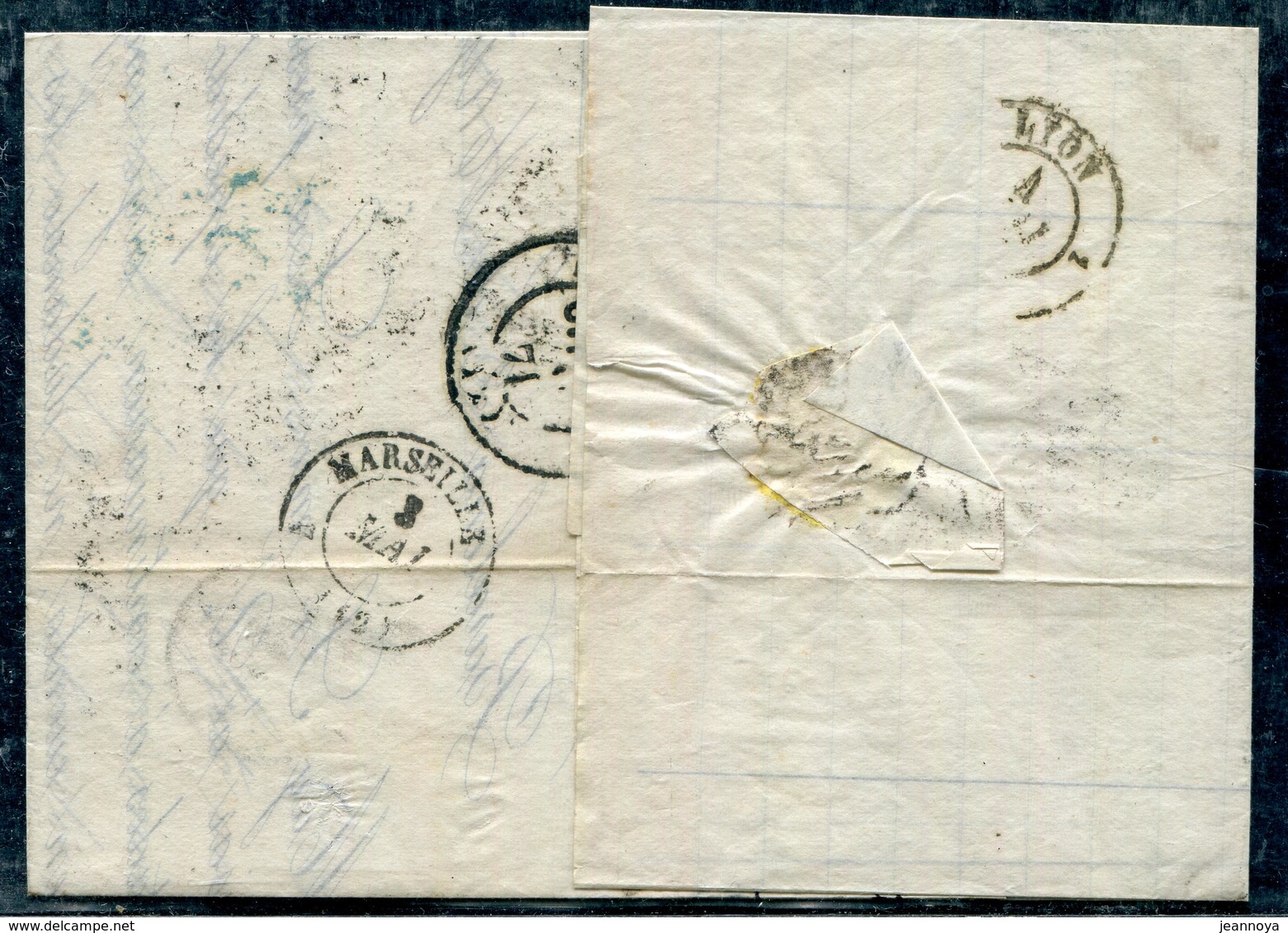 ESPAGNE - N° 113 / LETTRE DE BARCELONA LE 2/5/1871 POUR LYON - TB - Storia Postale
