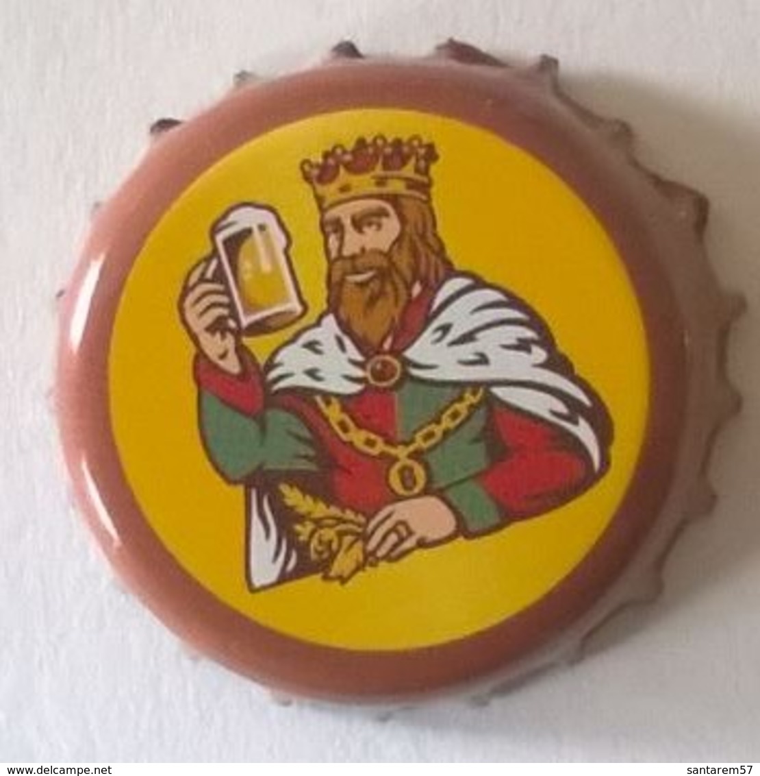 Luxembourg Capsule Bière Beer Crown Cap Battin Brune Marron Et Jaune - Bière