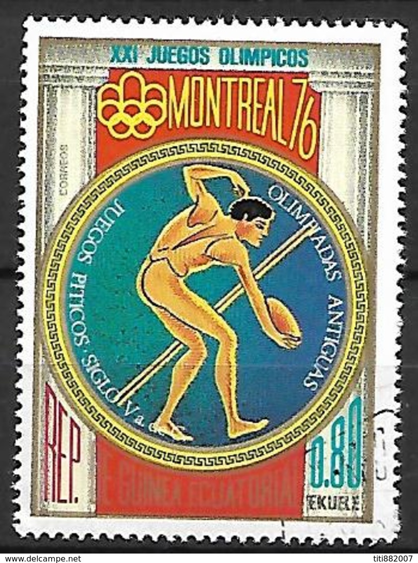 GUINEE - EQUATORIALE   -  1976.  JO  De  Montréal.  Lancer Du Disque. Oblitéré. - Guinée Equatoriale