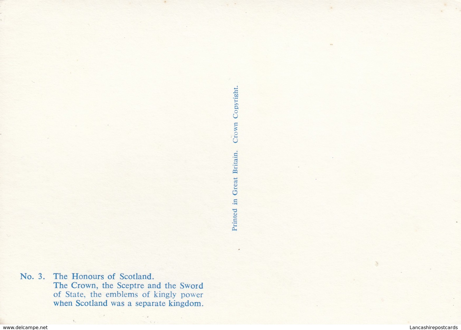 Postcard The Honours Of Scotland The Crown The Sceptre The Sword Of State Scottish Royal Family Int My Ref  B23417 - Royal Families