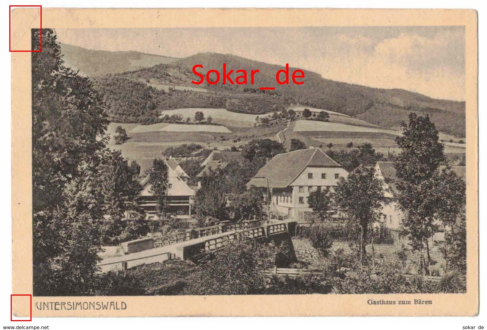 AK Untersimonswald, Gasthaus Zum Bären, Infla 1922, Simonswälder Tal, Baden-Württemberg - Emmendingen