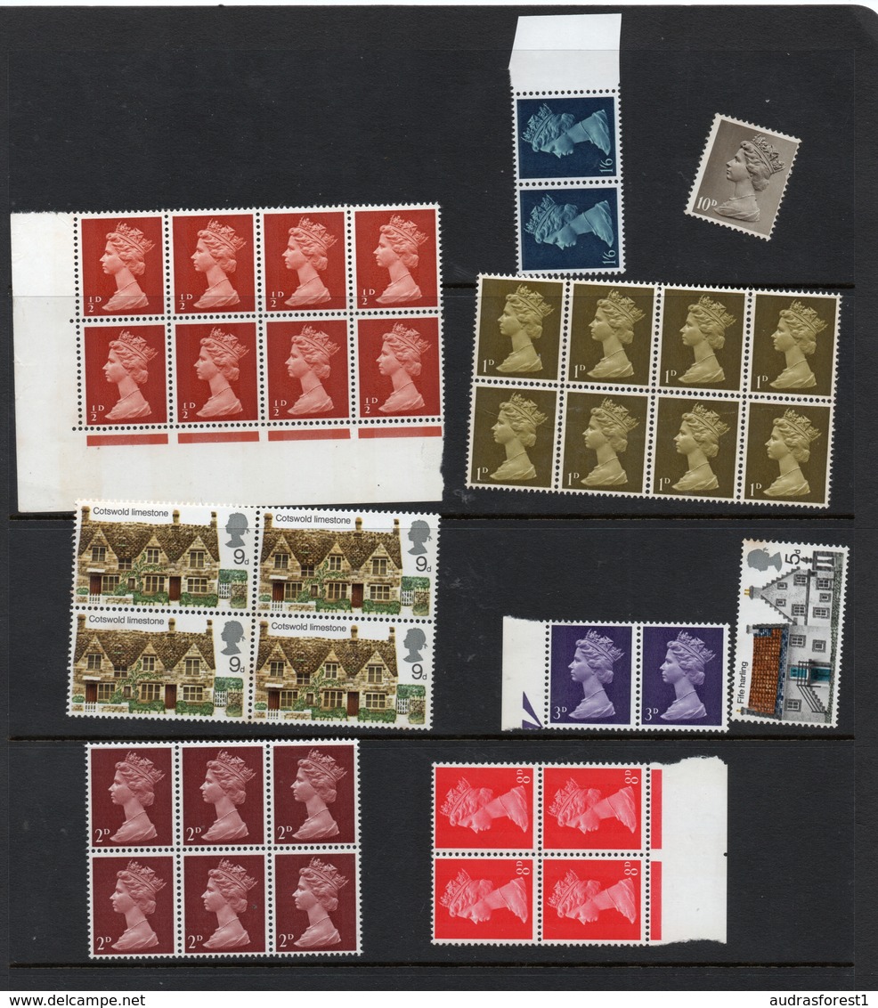 GB UK MNH LARGE stamp collection - la plupart sont neufs sans charnieres - GRANDE BRETAGNE, BRITISH HOARD of mnh stamps