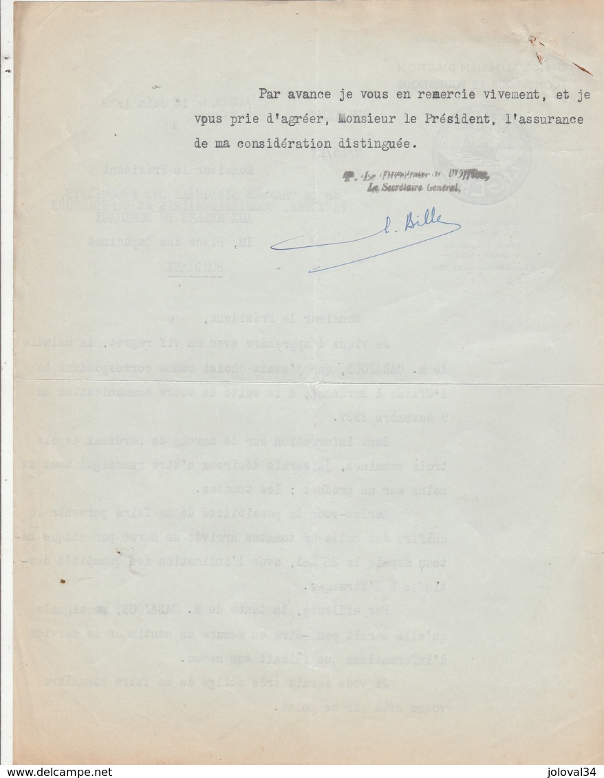 Algérie Lettre Illustrée 14/6/1939 OFALAC Office Algérien Action Economique Et Touristique Gouvernement Algérie ALGER - Autres & Non Classés