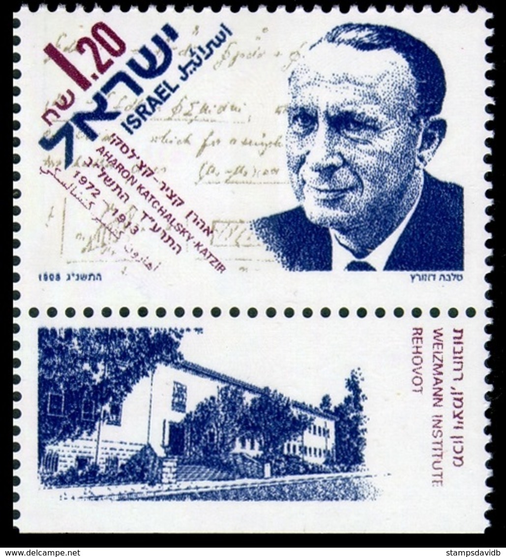 1993	Israel	1272	Aharon Katchalsky - Katzir (1913-1972)		1,40 € - Oblitérés (avec Tabs)