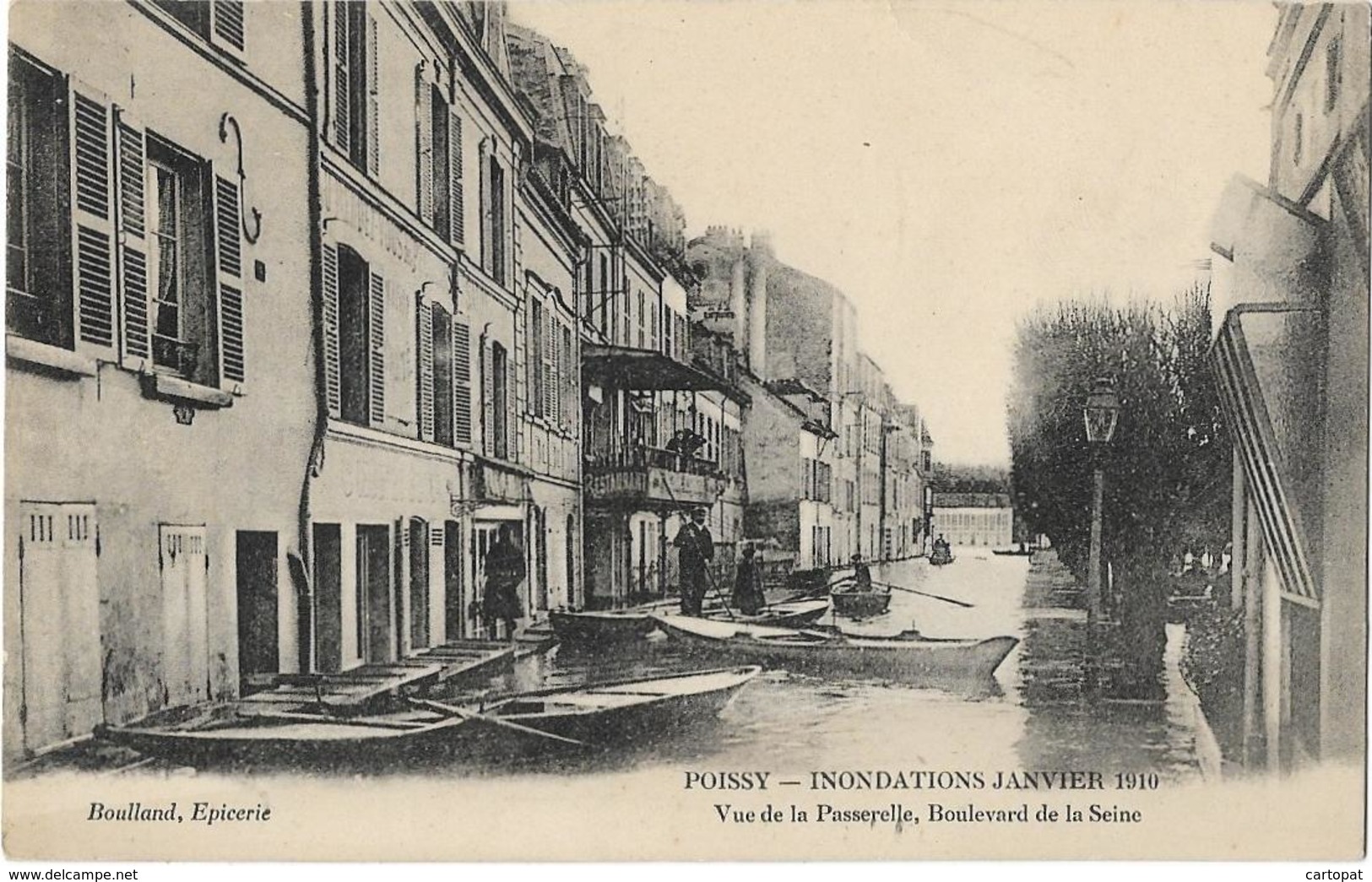CPA 78 - POISSY - INONDATIONS JANVIER 1910 - Vue De La Passerelle Boulevard De La Seine - Poissy