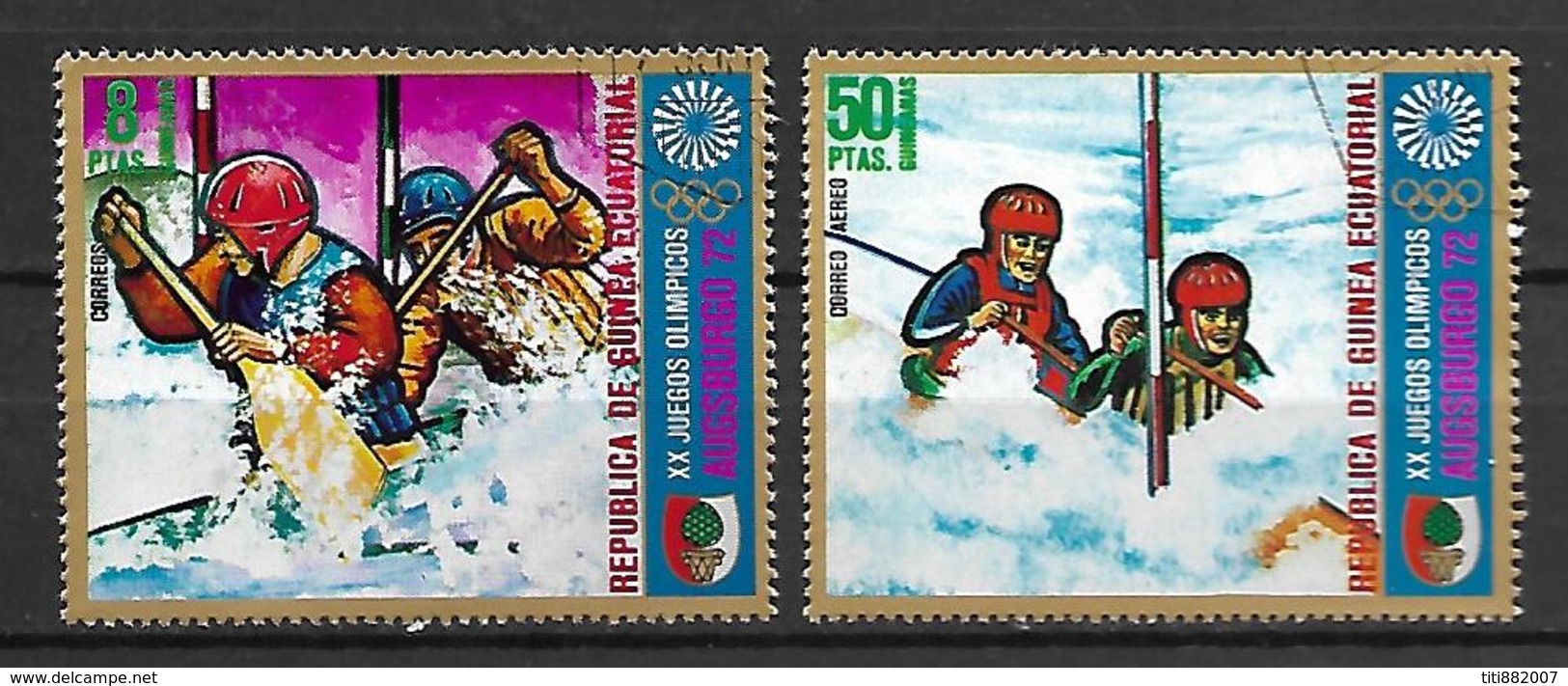 GUINEE  EQUATORIALE    -   1972.    CANOE  /  KAYAK  -   Oblitérés  -  Dont Aéro. - Kanu