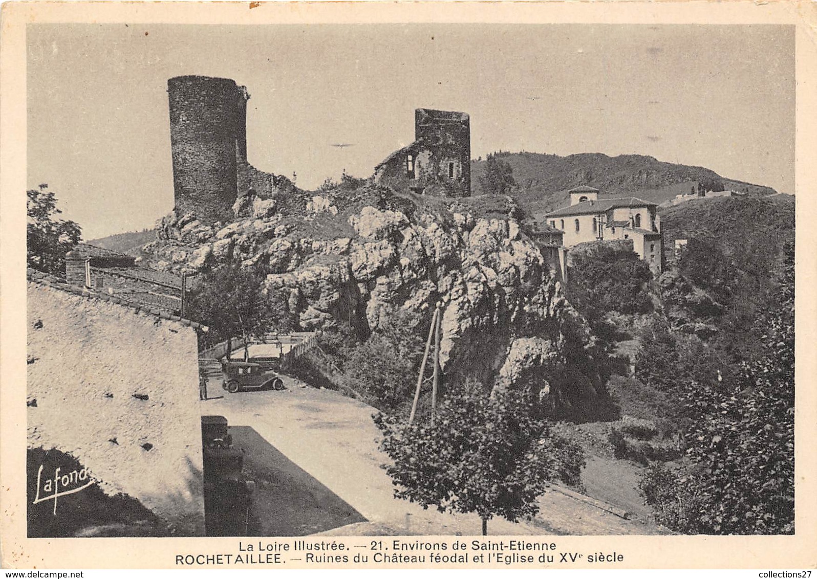 42-ROCHETAILLEE- RUINES DU CHÂTEAU FEODAL ET L'EGLISE DU XVe S - Rochetaillee