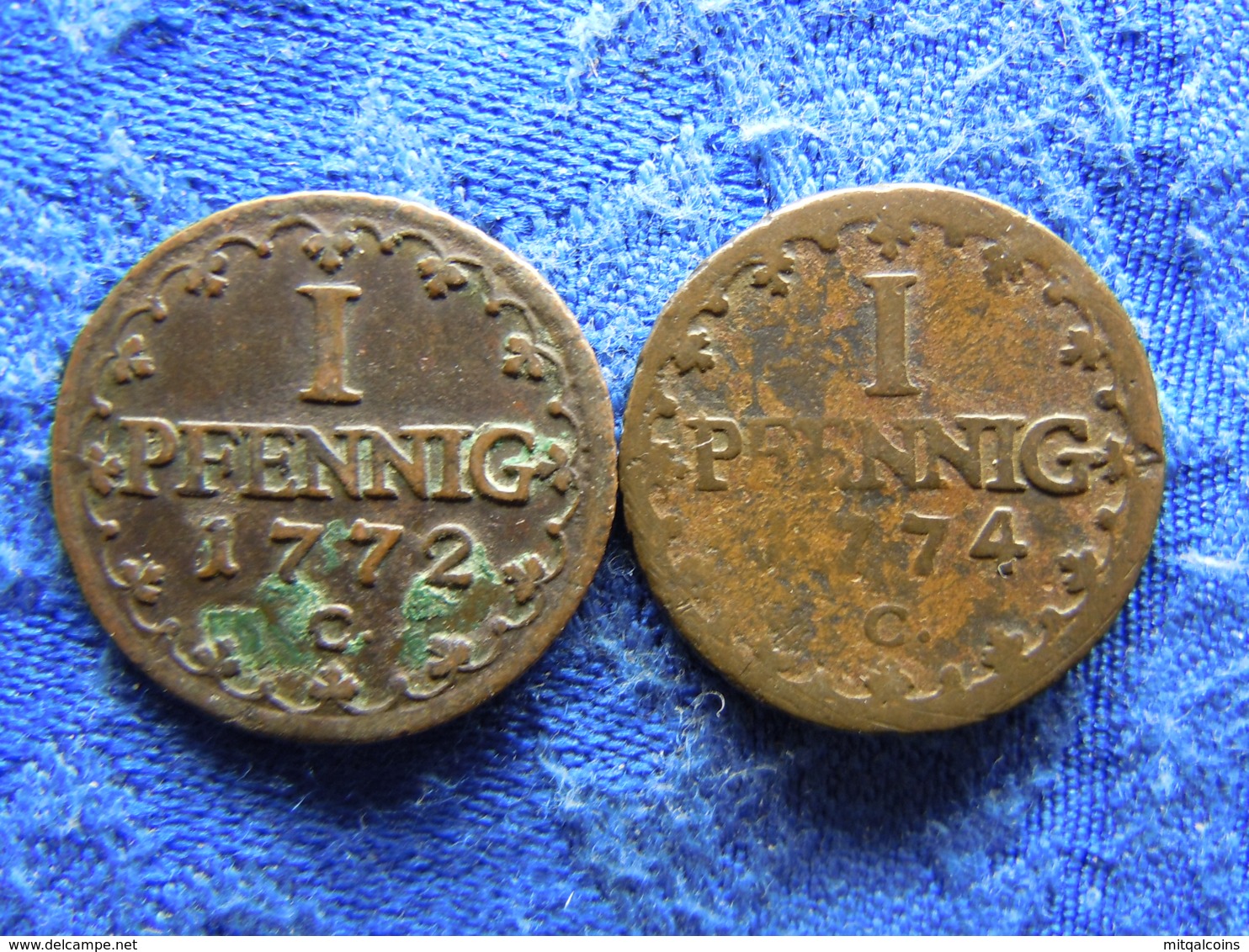 GERMANY SAXONY 1 PFENNIG 1772C, 1774C, KM1000 Corroded - Petites Monnaies & Autres Subdivisions