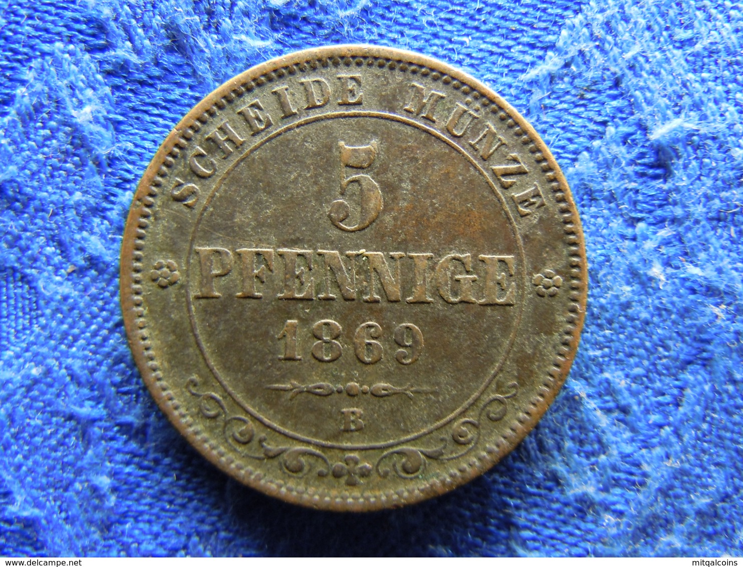 GERMANY SAXONY 5 PFENNIG 1869, KM1218 - Petites Monnaies & Autres Subdivisions