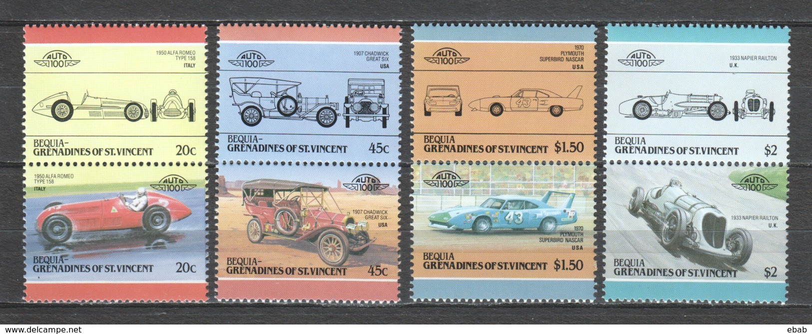 Bequia (Grenadines Of St. Vincent) 1986 Mi 152-159 MNH CARS AUTO - Cars