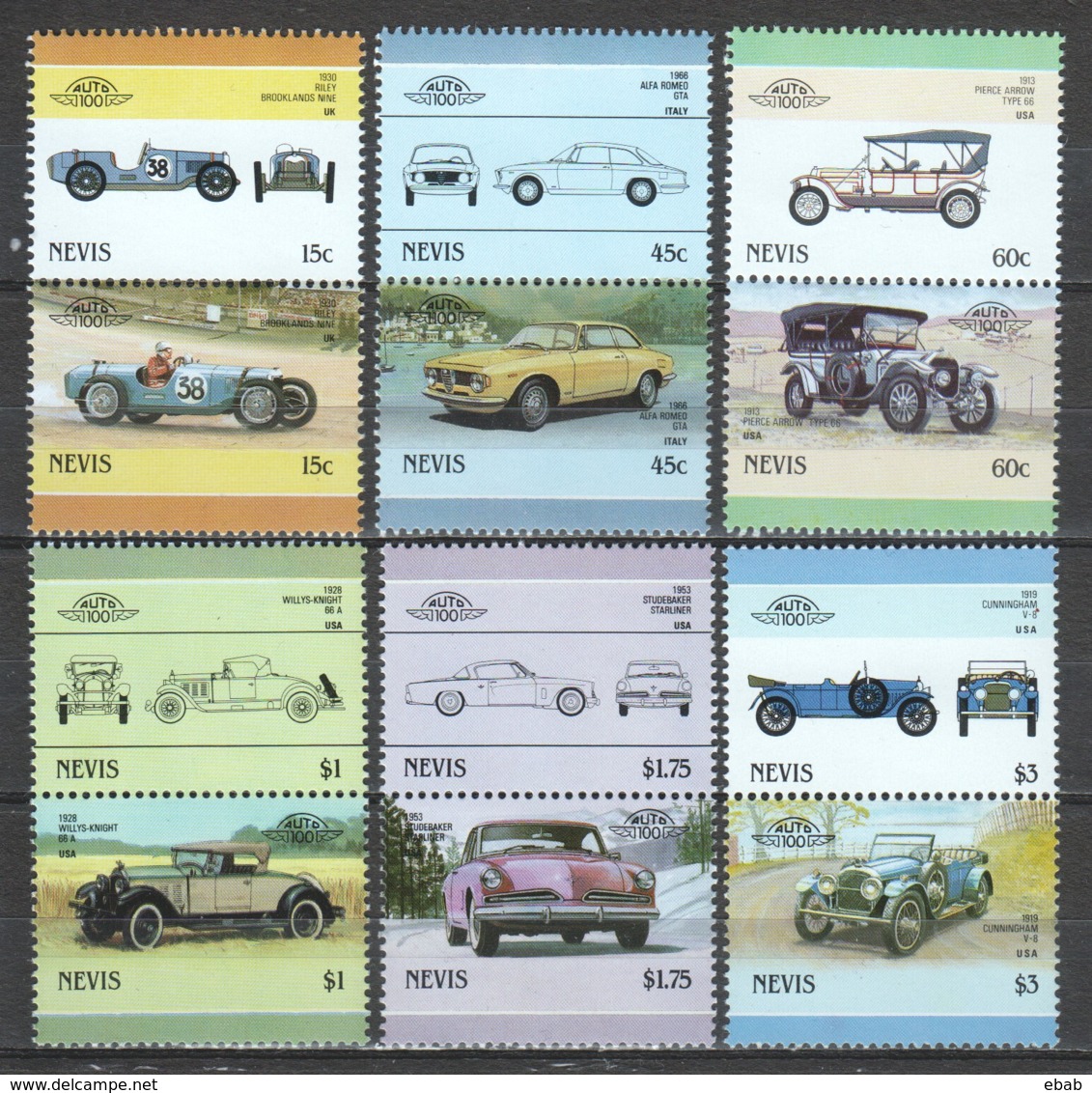 Nevis 1986 Mi 398-409 MNH CARS AUTO - Cars