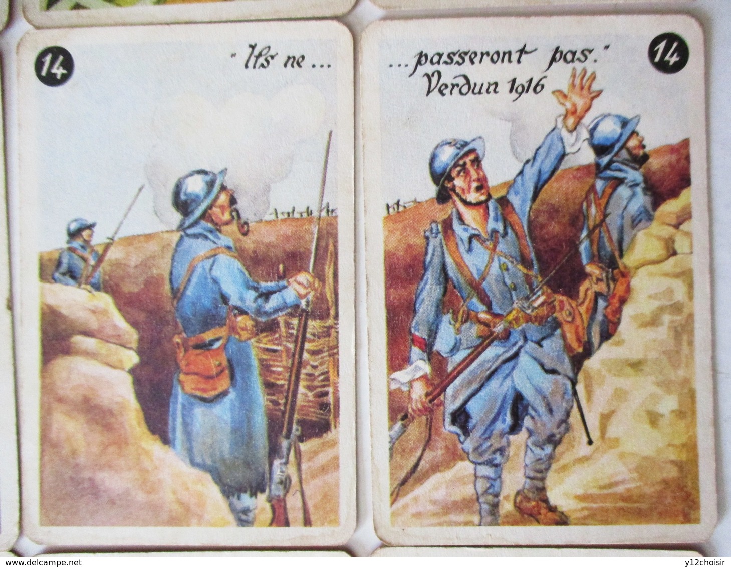 ANCIEN JEU DE CARTES HISTOIRE DE FRANCE CLOVIS SOISSONS JEANNE D ARC NAPOLEON GUERRE 1914 1918 VERDUN 1939 1945  W1 W2 - Autres & Non Classés