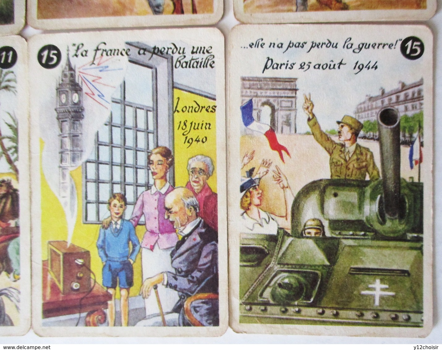 ANCIEN JEU DE CARTES HISTOIRE DE FRANCE CLOVIS SOISSONS JEANNE D ARC NAPOLEON GUERRE 1914 1918 VERDUN 1939 1945  W1 W2 - Autres & Non Classés