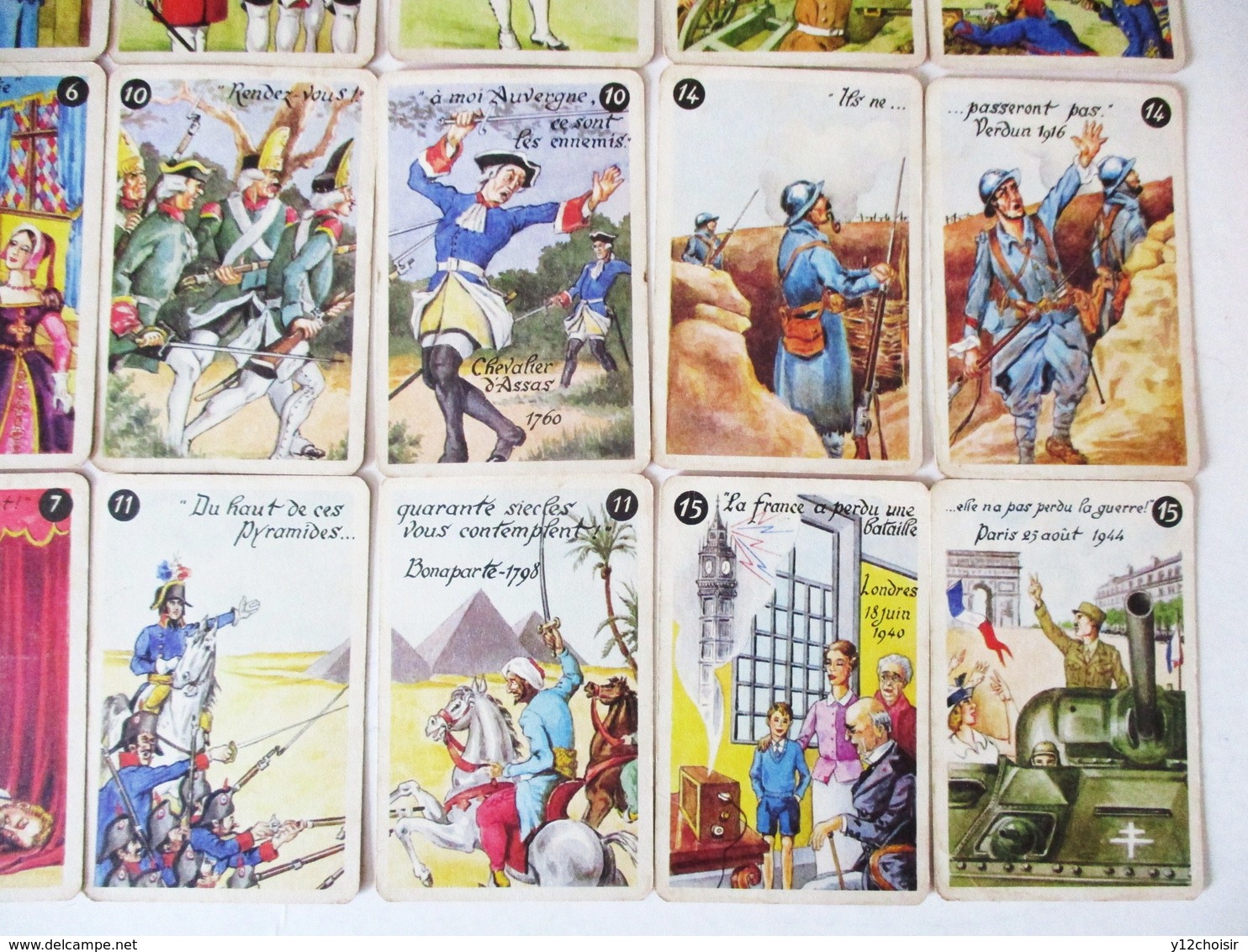 ANCIEN JEU DE CARTES HISTOIRE DE FRANCE CLOVIS SOISSONS JEANNE D ARC NAPOLEON GUERRE 1914 1918 VERDUN 1939 1945  W1 W2 - Autres & Non Classés