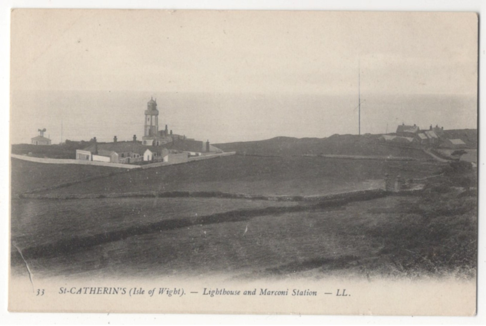 St Catherines Isle Of Wight Lighthouse & Marconi Station LL 33 Vintage Postcard - Autres & Non Classés