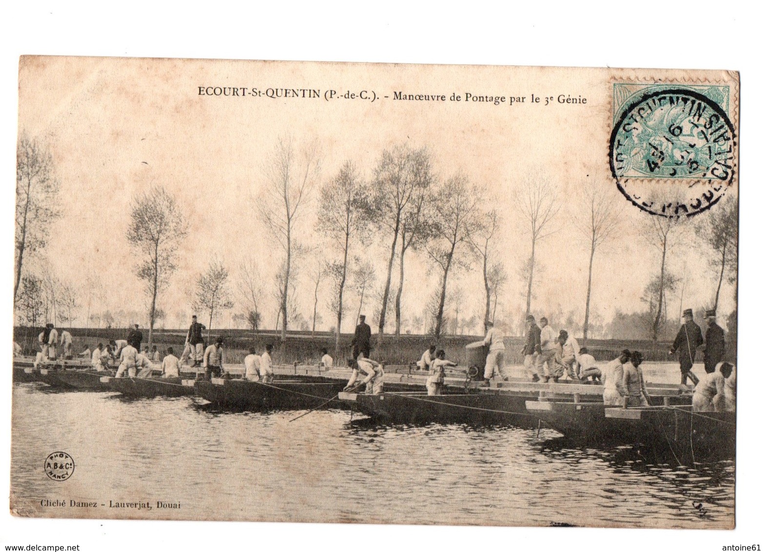 ECOURT SAINT-QUENTIN - Manoeuvre De Pontage Par Le 3e Génie (vue Animée) - Andere & Zonder Classificatie